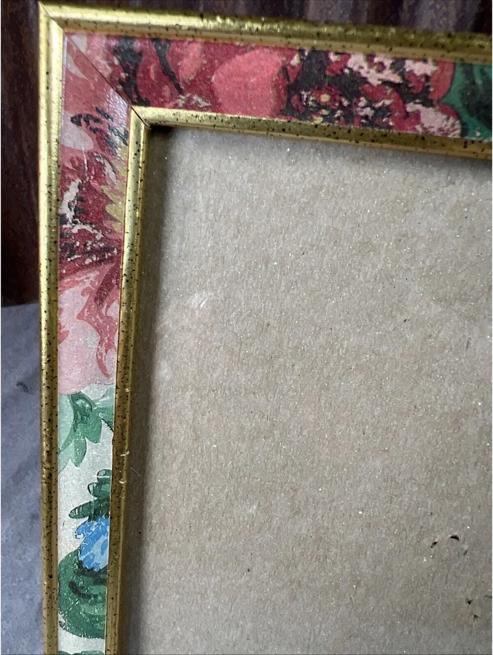 Floral Goldtone Cottagecore Frame Holds 5X7 Photo - 1298-2O